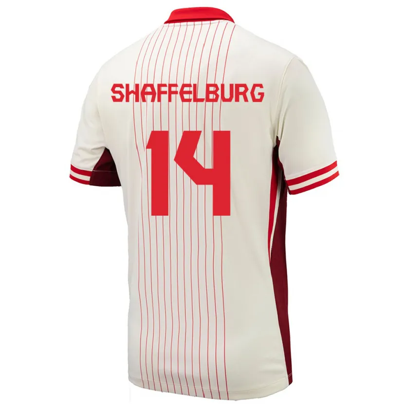 Danxen Dzieci Kanada Jacob Shaffelburg #14 Biały Wyjazdowa Koszulka 24-26 Koszulki Klubowe