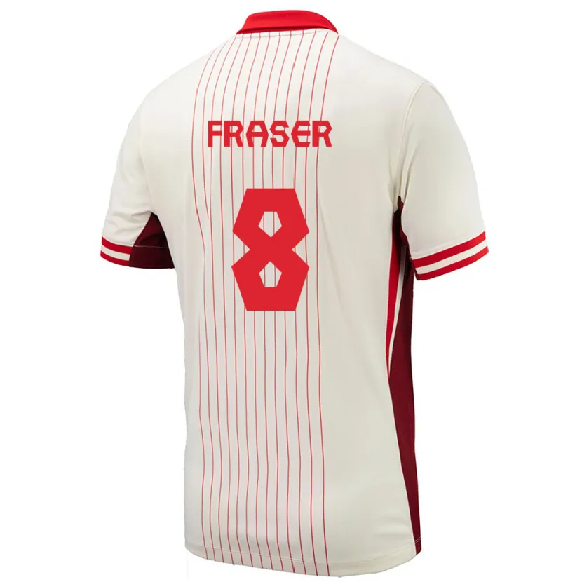 Danxen Dzieci Kanada Liam Fraser #8 Biały Wyjazdowa Koszulka 24-26 Koszulki Klubowe