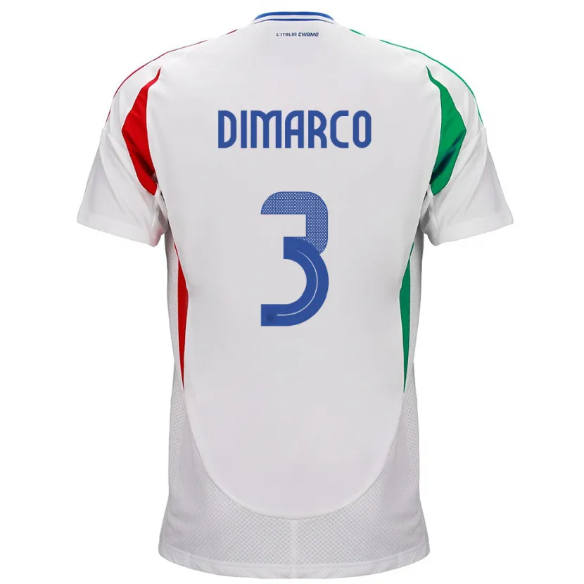 Danxen Dzieci Włochy Federico Dimarco #3 Biały Wyjazdowa Koszulka 24-26 Koszulki Klubowe