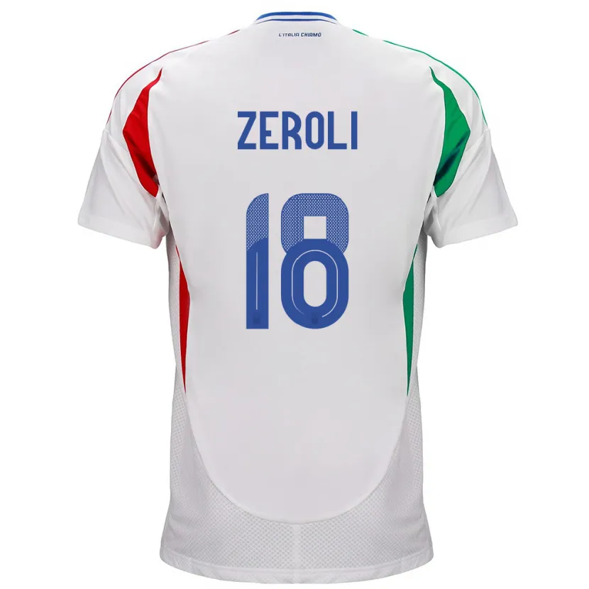 Danxen Dzieci Włochy Kevin Zeroli #18 Biały Wyjazdowa Koszulka 24-26 Koszulki Klubowe
