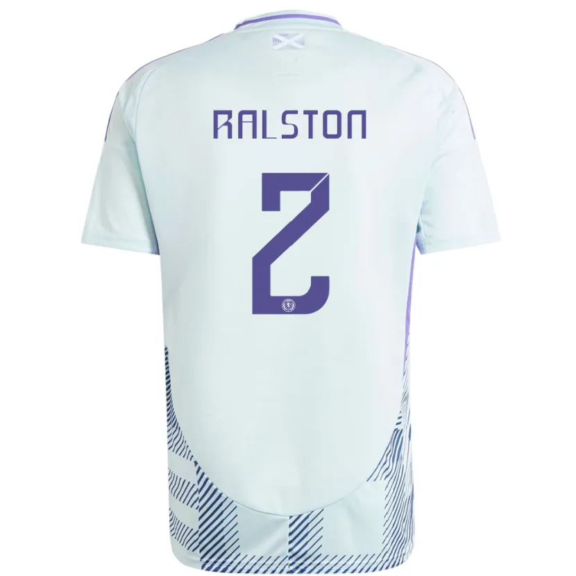 Danxen Dzieci Szkocja Anthony Ralston #2 Jasno-Miętowy Błękit Wyjazdowa Koszulka 24-26 Koszulki Klubowe