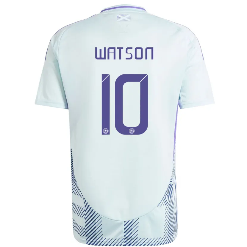Danxen Dzieci Szkocja David Watson #10 Jasno-Miętowy Błękit Wyjazdowa Koszulka 24-26 Koszulki Klubowe