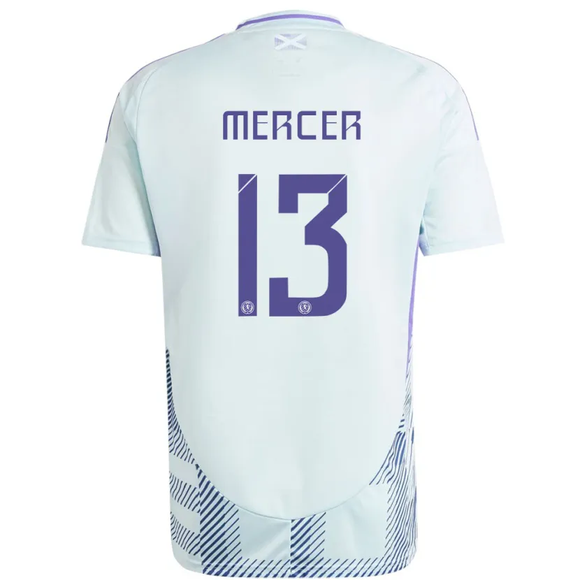 Danxen Dzieci Szkocja Jamie Mercer #13 Jasno-Miętowy Błękit Wyjazdowa Koszulka 24-26 Koszulki Klubowe