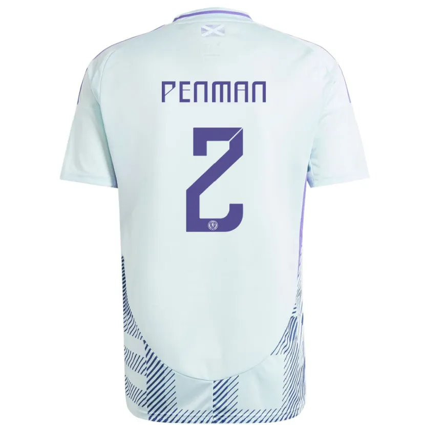Danxen Dzieci Szkocja Callum Penman #2 Jasno-Miętowy Błękit Wyjazdowa Koszulka 24-26 Koszulki Klubowe