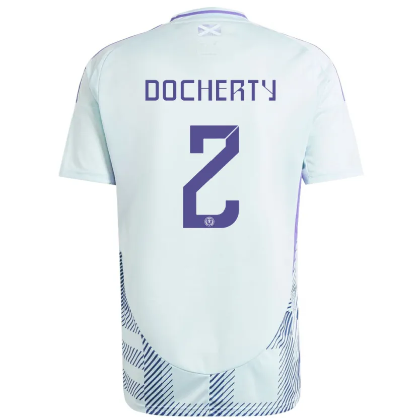 Danxen Dzieci Szkocja Nicola Docherty #2 Jasno-Miętowy Błękit Wyjazdowa Koszulka 24-26 Koszulki Klubowe