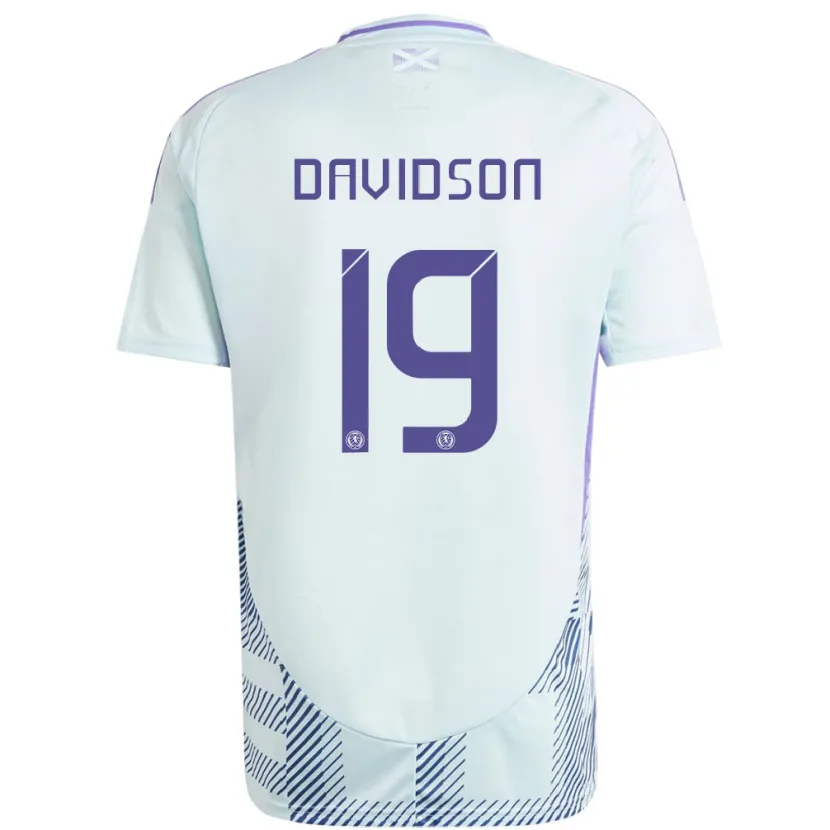 Danxen Dzieci Szkocja Lauren Davidson #19 Jasno-Miętowy Błękit Wyjazdowa Koszulka 24-26 Koszulki Klubowe