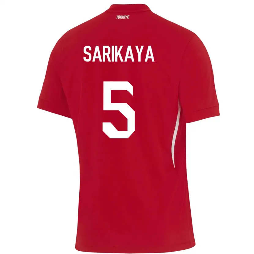 Danxen Dzieci Turcja Efe Sarıkaya #5 Czerwony Wyjazdowa Koszulka 24-26 Koszulki Klubowe