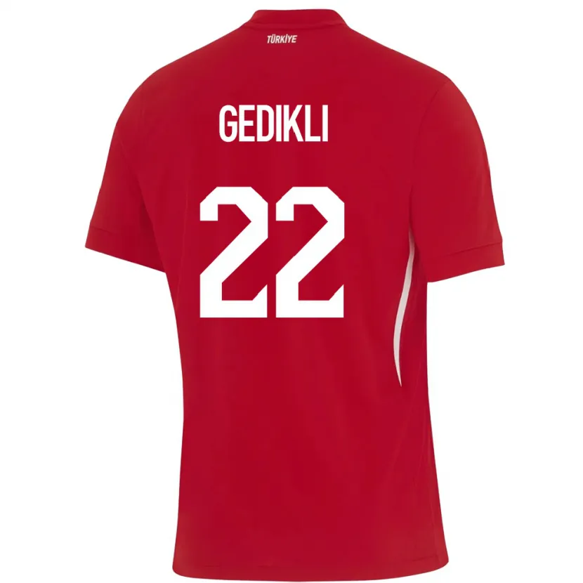 Danxen Dzieci Turcja Berkant Gedikli #22 Czerwony Wyjazdowa Koszulka 24-26 Koszulki Klubowe