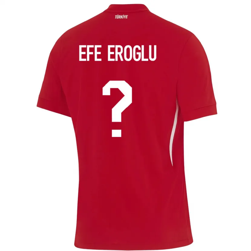 Danxen Dzieci Turcja Cem Efe Eroğlu #0 Czerwony Wyjazdowa Koszulka 24-26 Koszulki Klubowe
