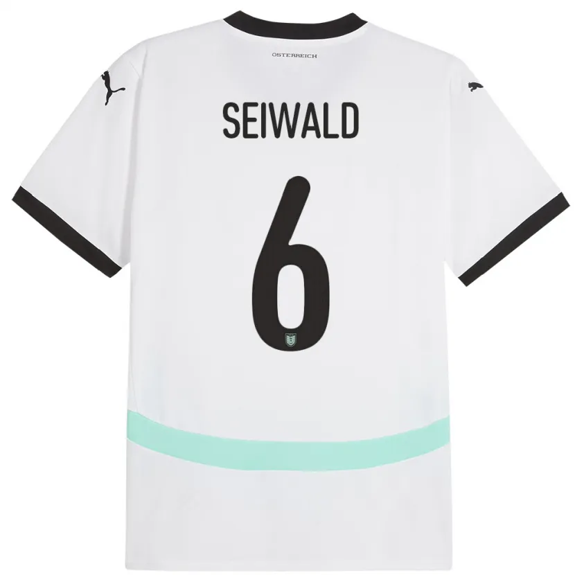 Danxen Dzieci Austria Nicolas Seiwald #6 Biały Wyjazdowa Koszulka 24-26 Koszulki Klubowe