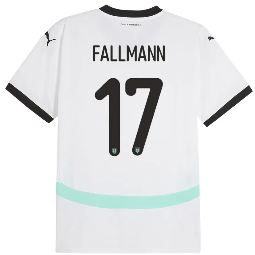 Danxen Dzieci Austria Pascal Fallmann #17 Biały Wyjazdowa Koszulka 24-26 Koszulki Klubowe
