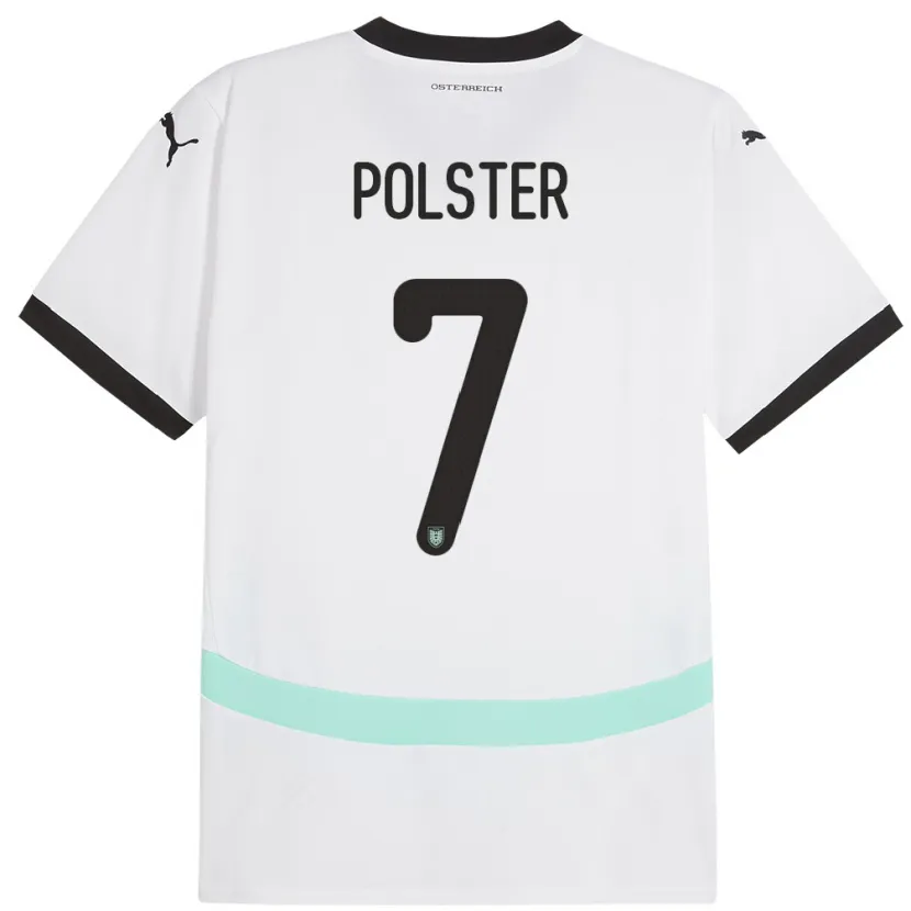 Danxen Dzieci Austria Manuel Polster #7 Biały Wyjazdowa Koszulka 24-26 Koszulki Klubowe