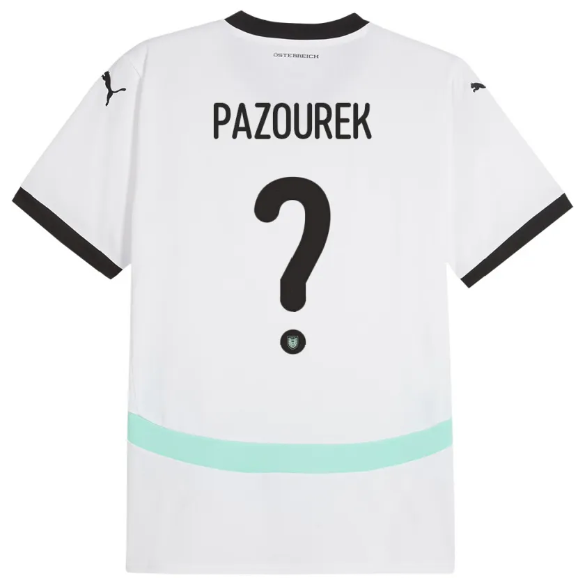 Danxen Dzieci Austria Luca Pazourek #0 Biały Wyjazdowa Koszulka 24-26 Koszulki Klubowe