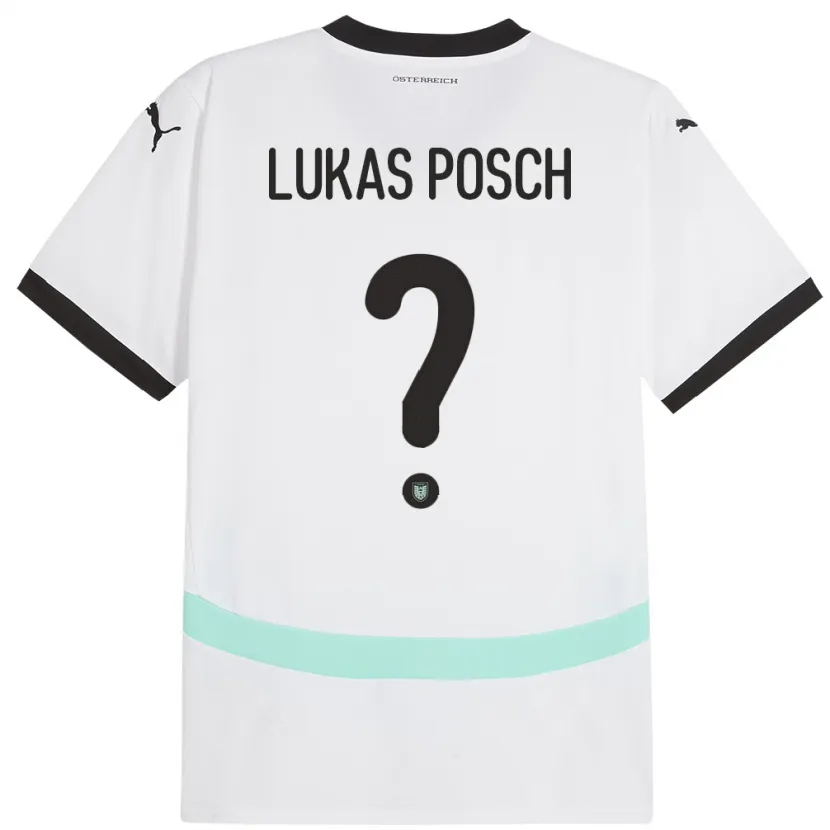 Danxen Dzieci Austria Lukas Posch #0 Biały Wyjazdowa Koszulka 24-26 Koszulki Klubowe