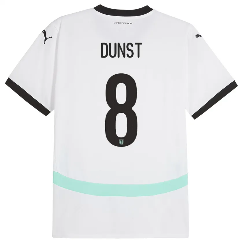 Danxen Dzieci Austria Barbara Dunst #8 Biały Wyjazdowa Koszulka 24-26 Koszulki Klubowe