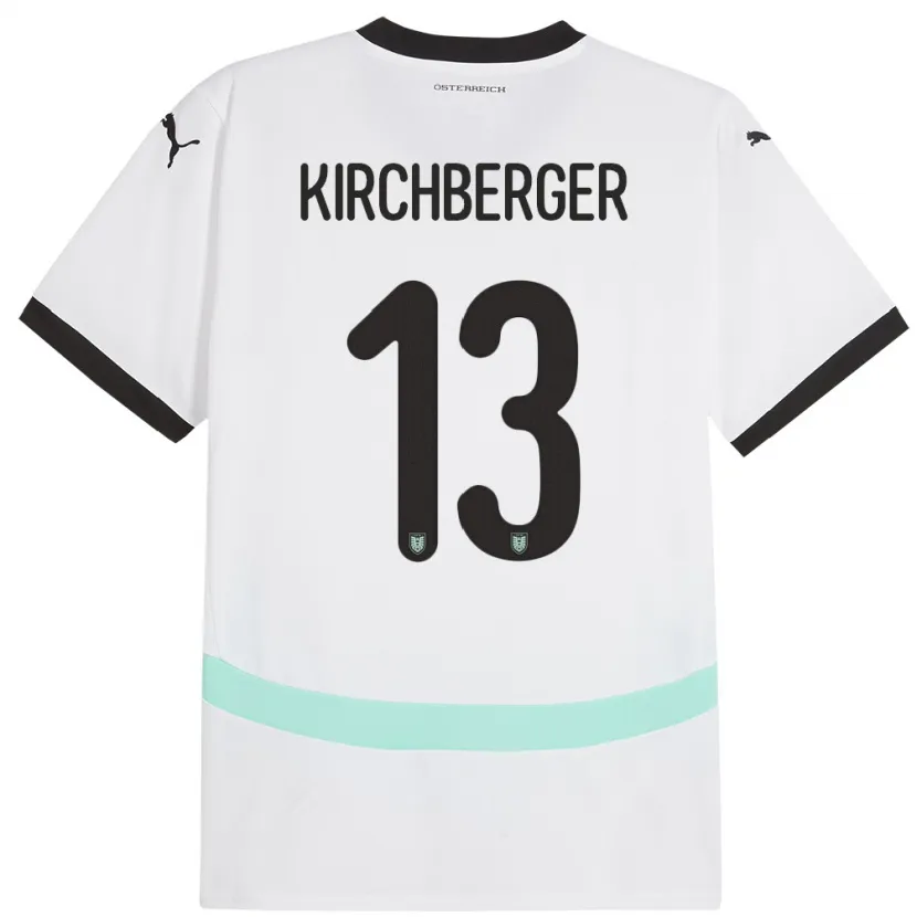 Danxen Dzieci Austria Virginia Kirchberger #13 Biały Wyjazdowa Koszulka 24-26 Koszulki Klubowe