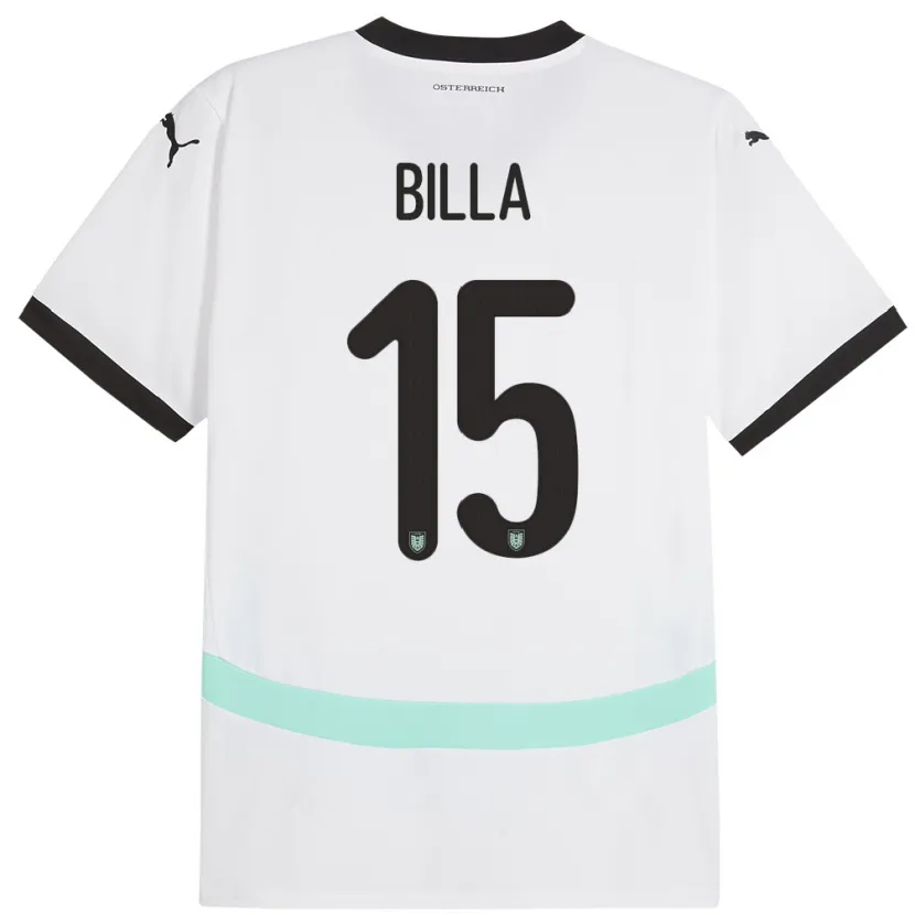 Danxen Dzieci Austria Nicole Billa #15 Biały Wyjazdowa Koszulka 24-26 Koszulki Klubowe