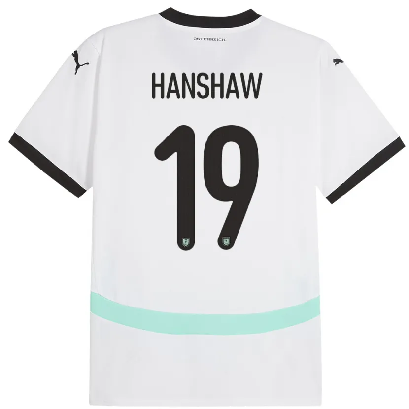 Danxen Dzieci Austria Verena Hanshaw #19 Biały Wyjazdowa Koszulka 24-26 Koszulki Klubowe