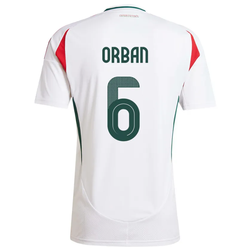 Danxen Dzieci Węgry Willi Orbán #6 Biały Wyjazdowa Koszulka 24-26 Koszulki Klubowe