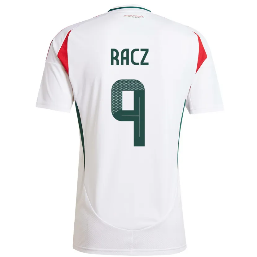 Danxen Dzieci Węgry Balázs Rácz #9 Biały Wyjazdowa Koszulka 24-26 Koszulki Klubowe