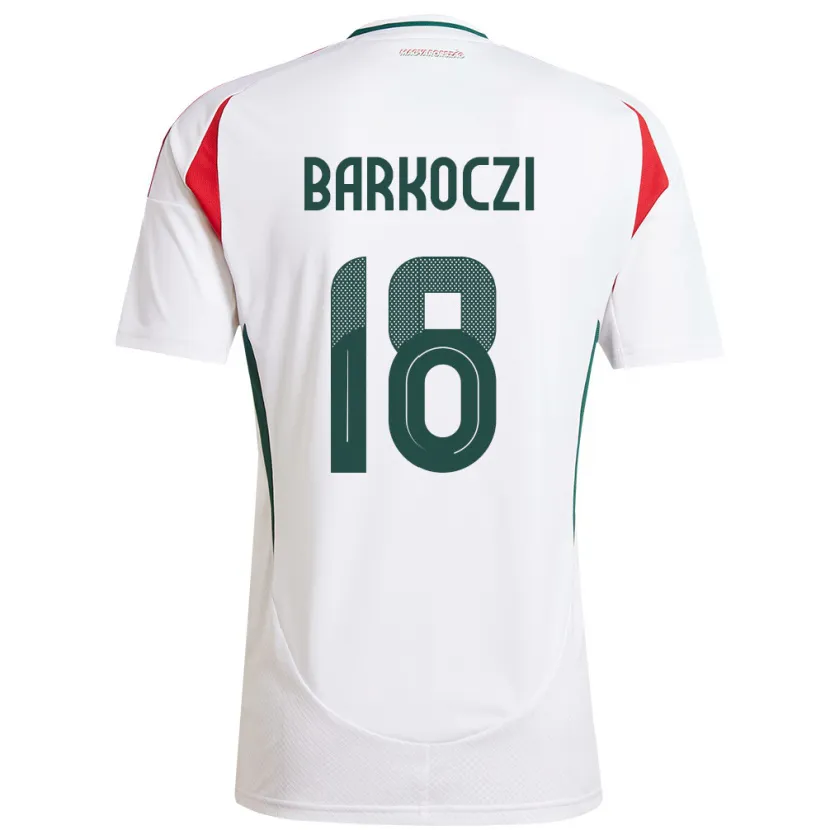 Danxen Dzieci Węgry Barnabás Barkóczi #18 Biały Wyjazdowa Koszulka 24-26 Koszulki Klubowe