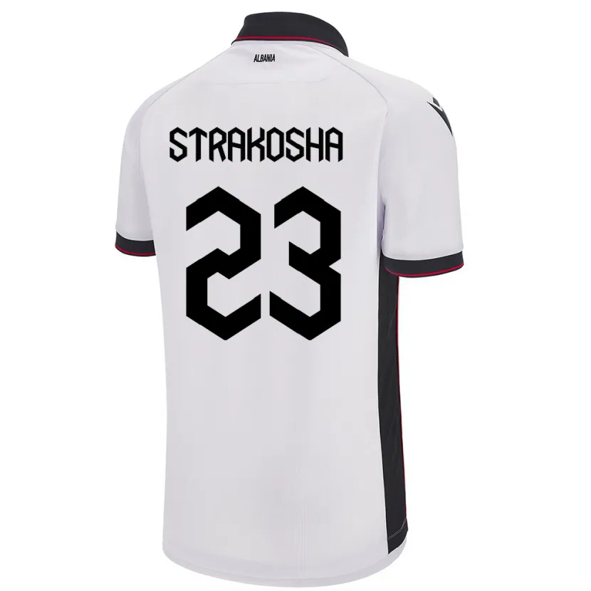 Danxen Dzieci Albania Thomas Strakosha #23 Biały Wyjazdowa Koszulka 24-26 Koszulki Klubowe