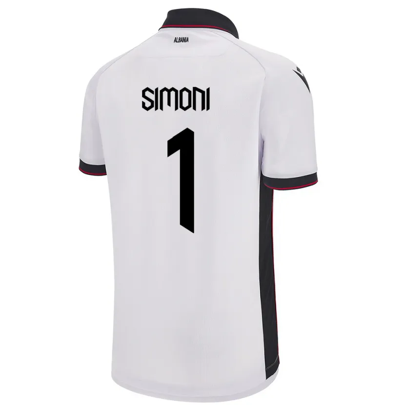 Danxen Dzieci Albania Simon Simoni #1 Biały Wyjazdowa Koszulka 24-26 Koszulki Klubowe
