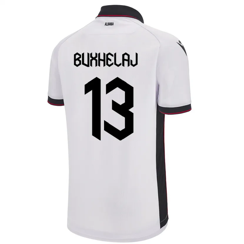 Danxen Dzieci Albania Paulo Buxhelaj #13 Biały Wyjazdowa Koszulka 24-26 Koszulki Klubowe