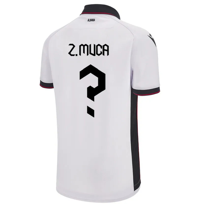 Danxen Dzieci Albania Zylyf Muça #0 Biały Wyjazdowa Koszulka 24-26 Koszulki Klubowe