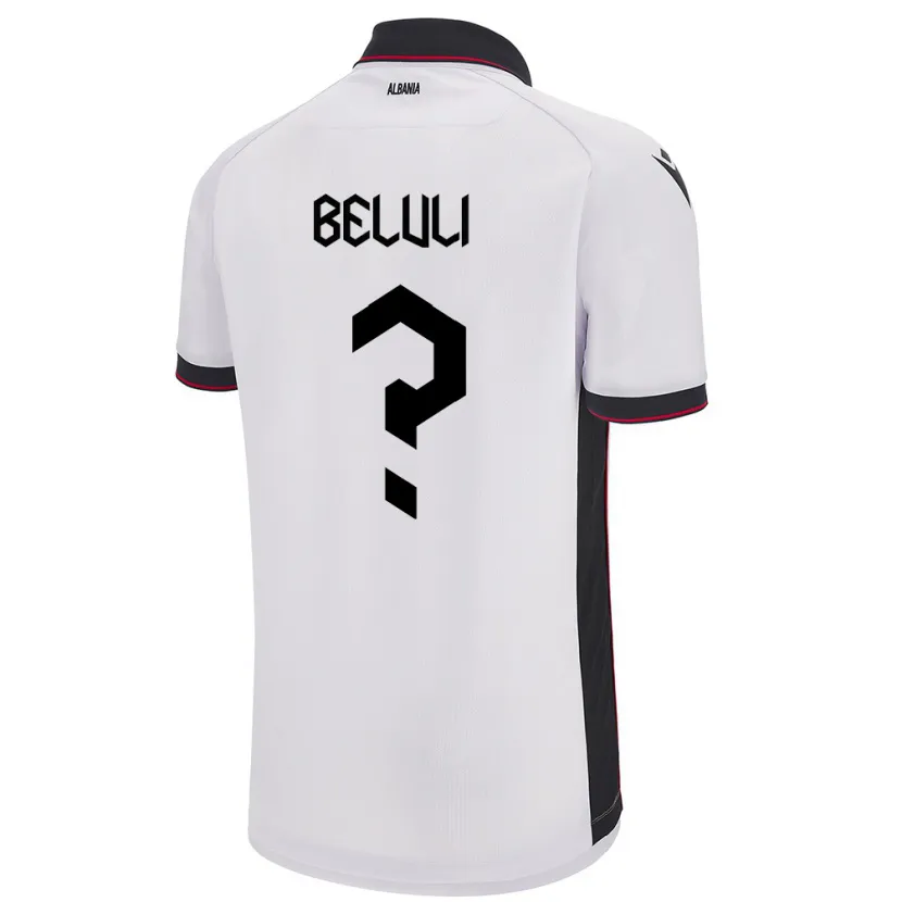 Danxen Dzieci Albania Arxhei Beluli #0 Biały Wyjazdowa Koszulka 24-26 Koszulki Klubowe