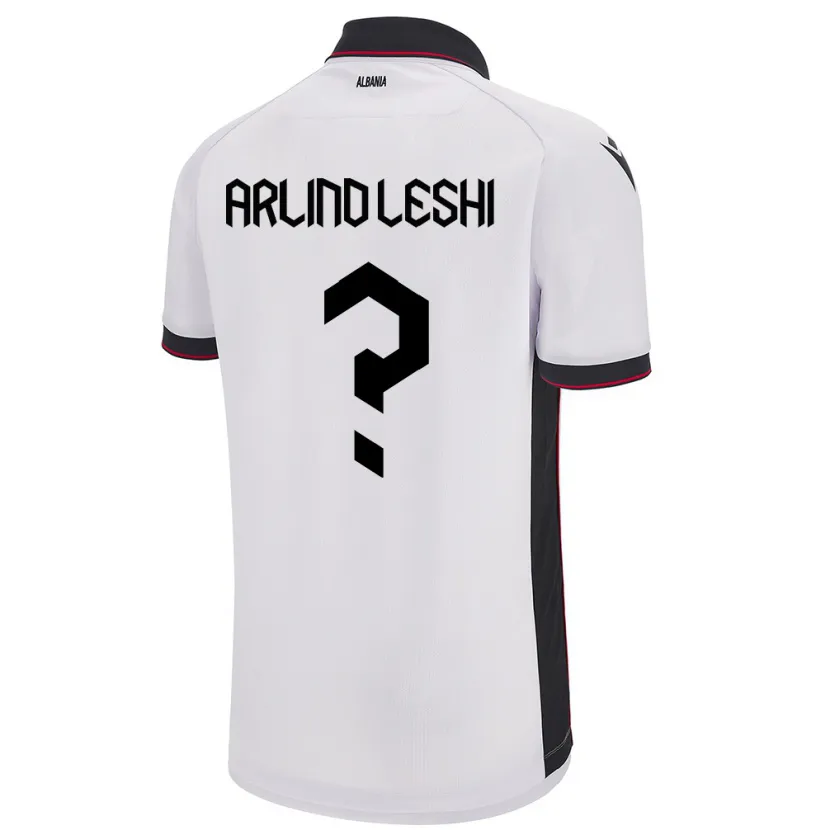Danxen Dzieci Albania Arlind Leshi #0 Biały Wyjazdowa Koszulka 24-26 Koszulki Klubowe