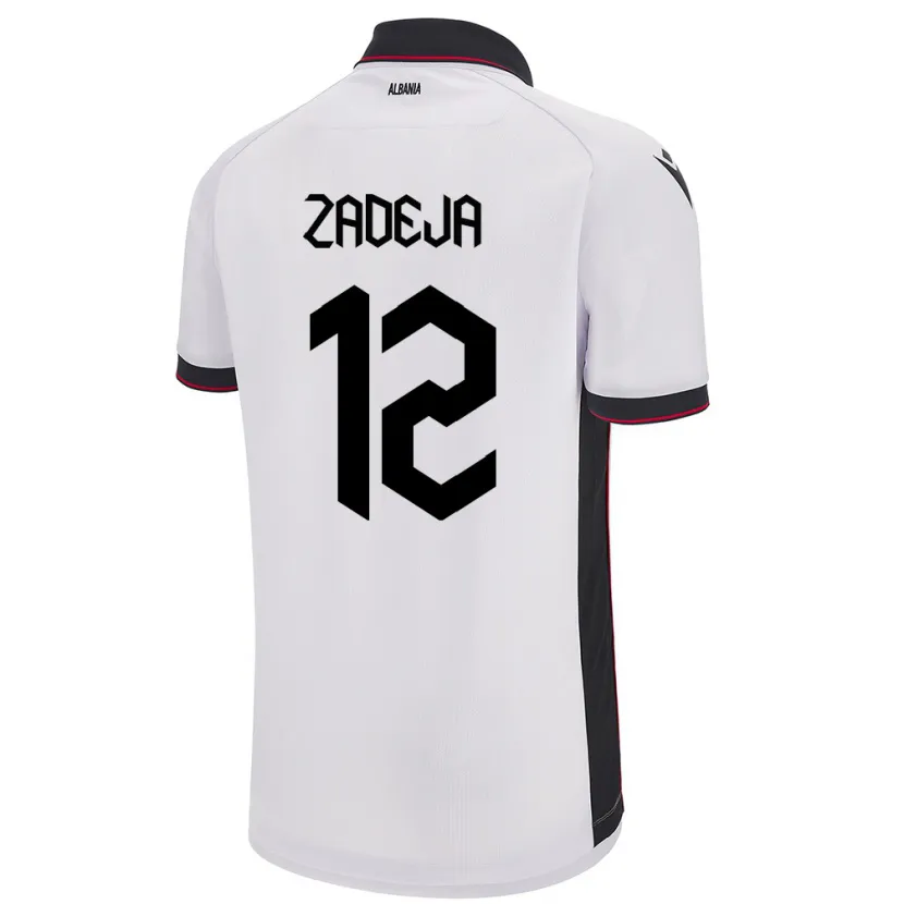 Danxen Dzieci Albania Darius Zadeja #12 Biały Wyjazdowa Koszulka 24-26 Koszulki Klubowe