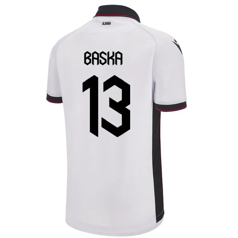Danxen Dzieci Albania Maria Baska #13 Biały Wyjazdowa Koszulka 24-26 Koszulki Klubowe