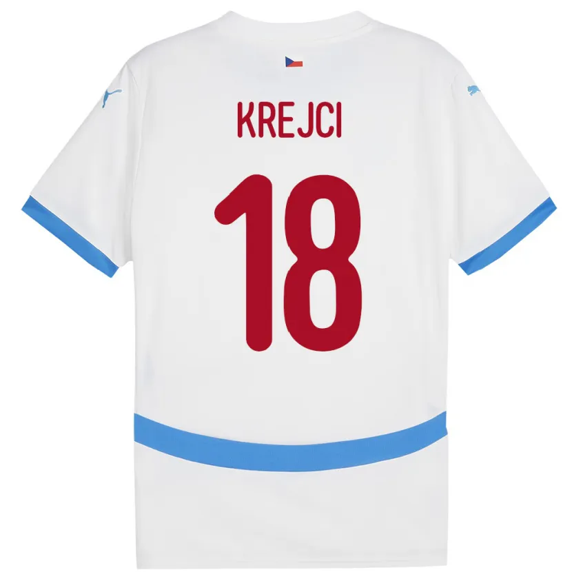 Danxen Dzieci Czechy Ladislav Krejci #18 Biały Wyjazdowa Koszulka 24-26 Koszulki Klubowe