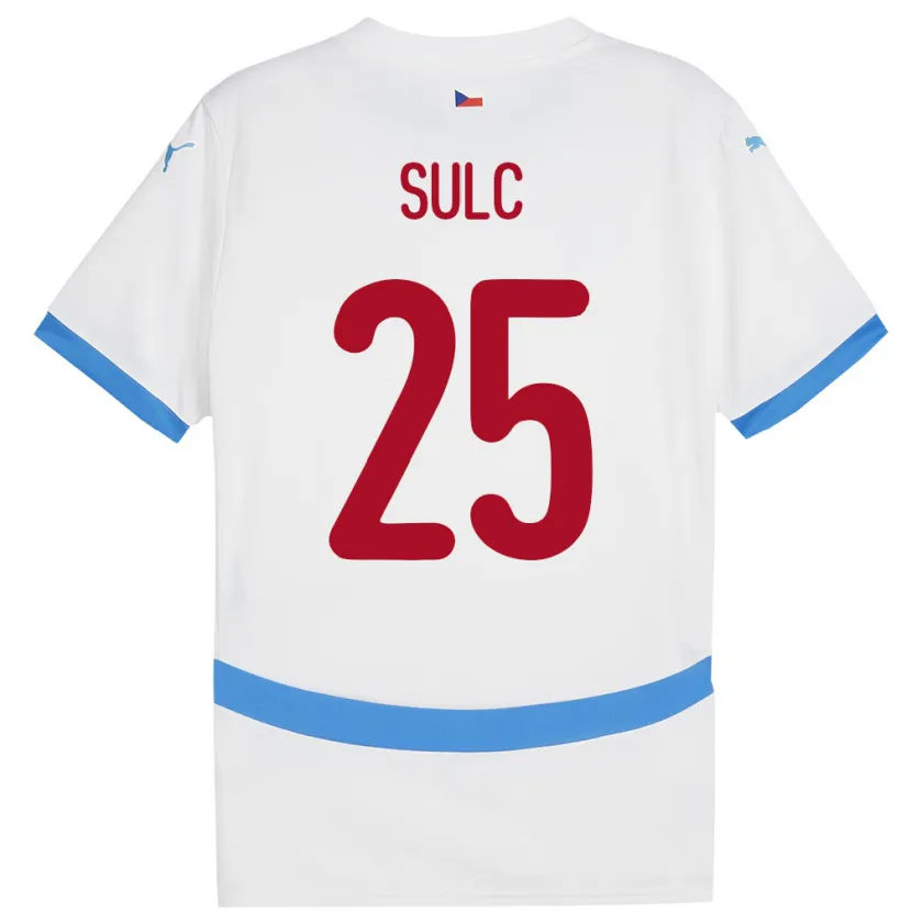 Danxen Dzieci Czechy Pavel Sulc #25 Biały Wyjazdowa Koszulka 24-26 Koszulki Klubowe