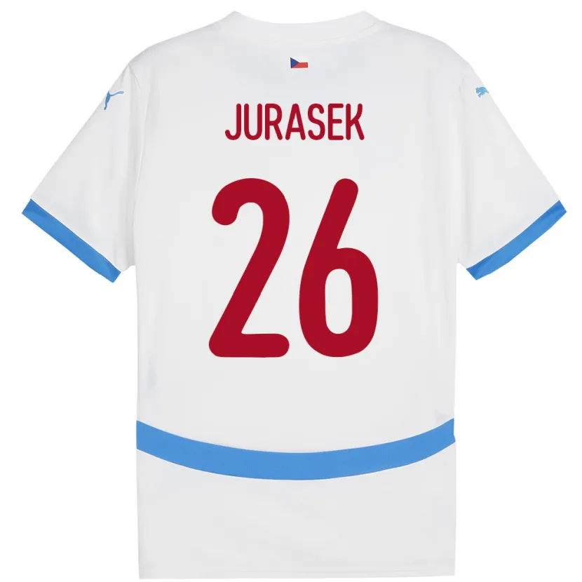 Danxen Dzieci Czechy Matej Jurasek #26 Biały Wyjazdowa Koszulka 24-26 Koszulki Klubowe