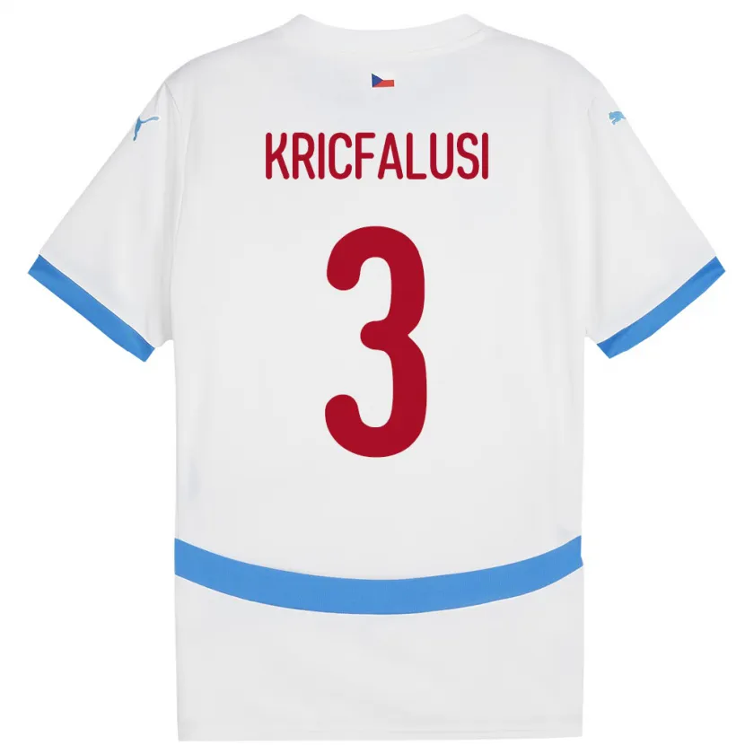 Danxen Dzieci Czechy Ondrej Kricfalusi #3 Biały Wyjazdowa Koszulka 24-26 Koszulki Klubowe