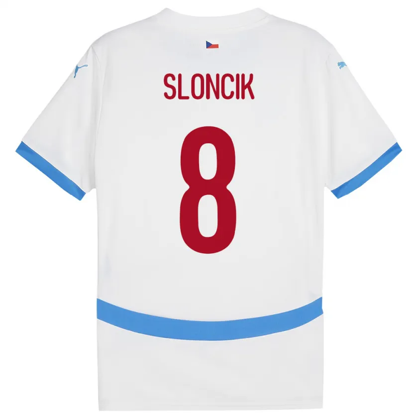 Danxen Dzieci Czechy Simon Sloncik #8 Biały Wyjazdowa Koszulka 24-26 Koszulki Klubowe