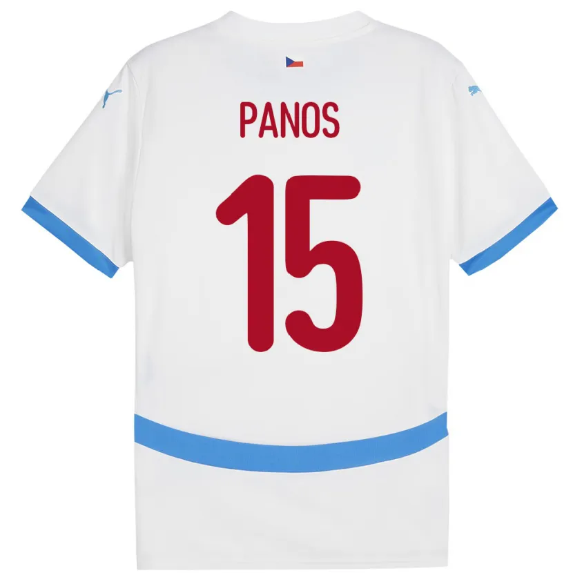 Danxen Dzieci Czechy Jiri Panos #15 Biały Wyjazdowa Koszulka 24-26 Koszulki Klubowe