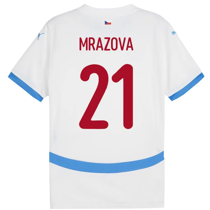 Danxen Dzieci Czechy Miroslava Mrázová #21 Biały Wyjazdowa Koszulka 24-26 Koszulki Klubowe