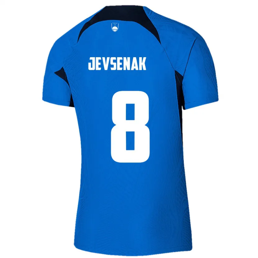 Danxen Dzieci Słowenia Florjan Jevsenak #8 Niebieski Wyjazdowa Koszulka 24-26 Koszulki Klubowe