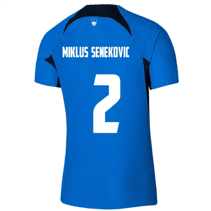 Danxen Dzieci Słowenia Gal Miklus Senekovic #2 Niebieski Wyjazdowa Koszulka 24-26 Koszulki Klubowe