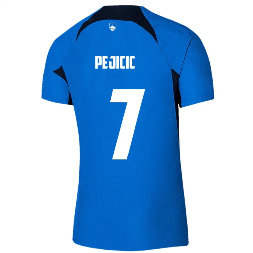 Danxen Dzieci Słowenia David Pejičić #7 Niebieski Wyjazdowa Koszulka 24-26 Koszulki Klubowe