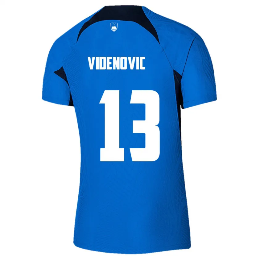 Danxen Dzieci Słowenia Denis Videnovic #13 Niebieski Wyjazdowa Koszulka 24-26 Koszulki Klubowe