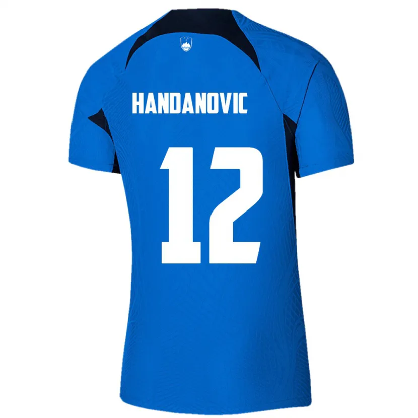 Danxen Dzieci Słowenia Tanej Handanovic #12 Niebieski Wyjazdowa Koszulka 24-26 Koszulki Klubowe