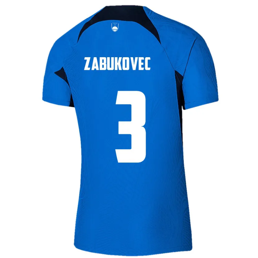 Danxen Dzieci Słowenia Anze Zabukovec #3 Niebieski Wyjazdowa Koszulka 24-26 Koszulki Klubowe