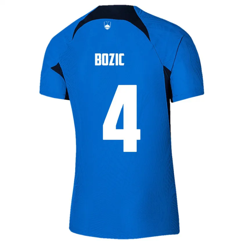 Danxen Dzieci Słowenia Viktor Bozic #4 Niebieski Wyjazdowa Koszulka 24-26 Koszulki Klubowe