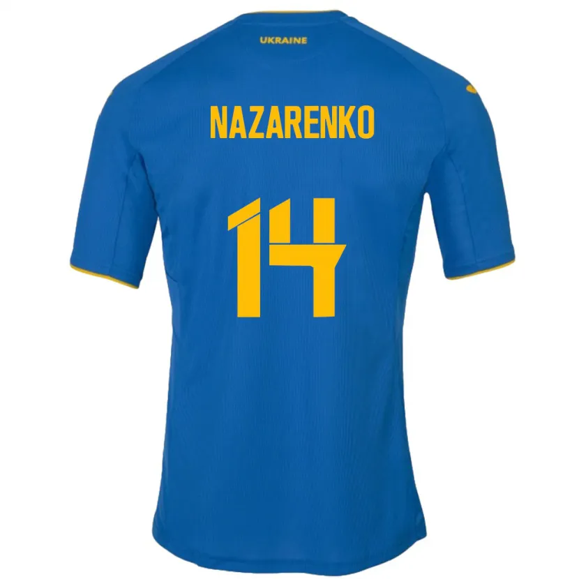Danxen Dzieci Ukraina Oleksandr Nazarenko #14 Niebieski Wyjazdowa Koszulka 24-26 Koszulki Klubowe