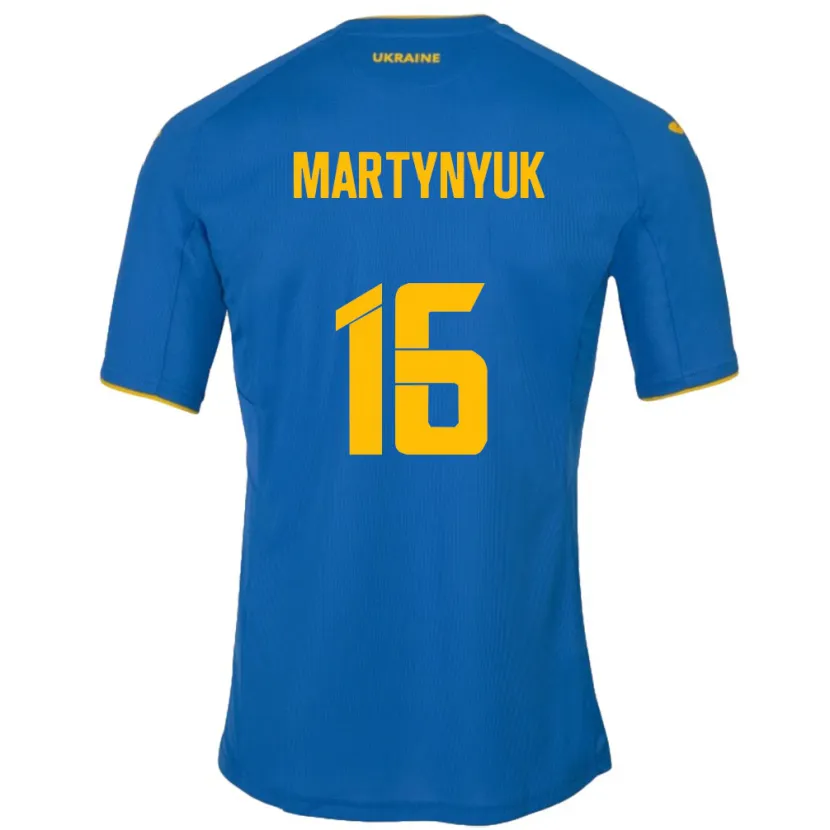 Danxen Dzieci Ukraina Oleksandr Martynyuk #16 Niebieski Wyjazdowa Koszulka 24-26 Koszulki Klubowe