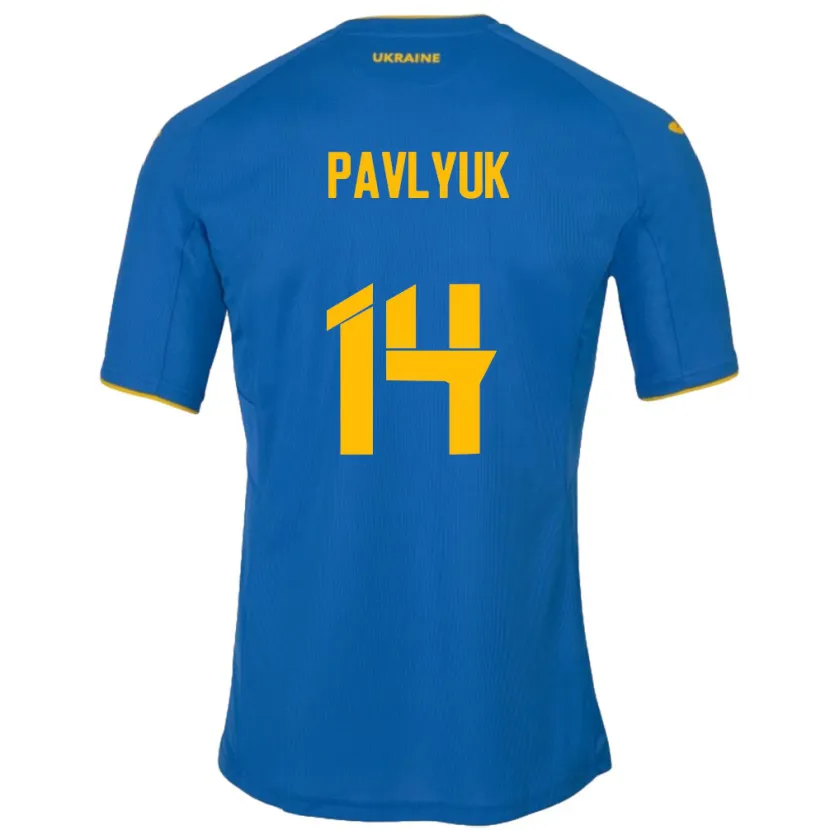 Danxen Dzieci Ukraina Yevgen Pavlyuk #14 Niebieski Wyjazdowa Koszulka 24-26 Koszulki Klubowe